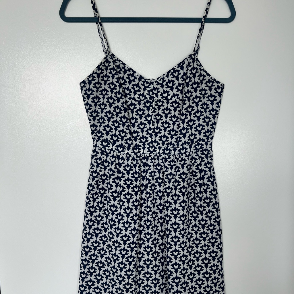 J. Crew Navy And White Dress